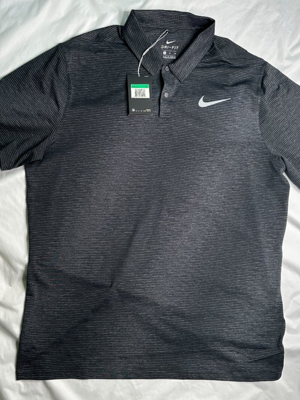 Nike Men’s Black Grey Tiger Woods Collection Dri-Fit Golf Polo Shirt Size XL NWT